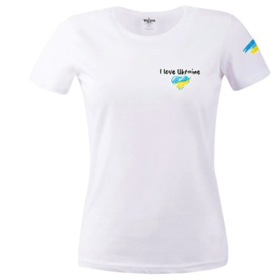 Футболка жіноча I love Ukraine - I'm Ukrainian (біла) L