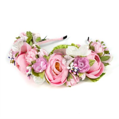 Обруч з піонами, рожевий