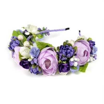 Обруч з піонами, фіолетовий