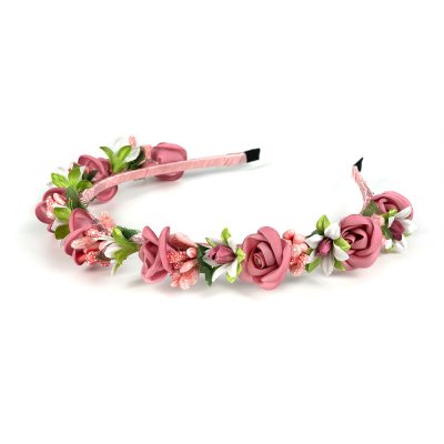 Обруч однорядний, темно-рожевий