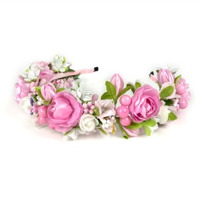 Обруч трирядний, рожевий