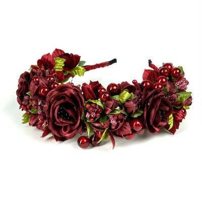 Обруч чотирирядний, бордовий