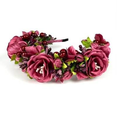 Обруч чотирирядний, темно-рожевий