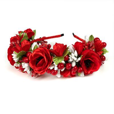 Обруч чотирирядний, червоний з білим