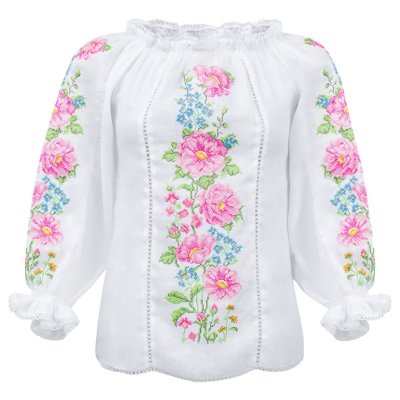 Вишиванка жіноча Колос - Рожева мрія (блакитний) 40 Вишиванка жіноча Колос - Рожева мрія (блакитний) 40