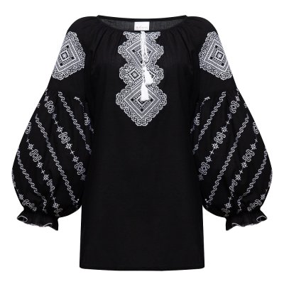 Вишиванка жіноча Колос - Ніжність (чорно-біла) 52 Вишиванка жіноча Колос - Ніжність (чорно-біла) 52