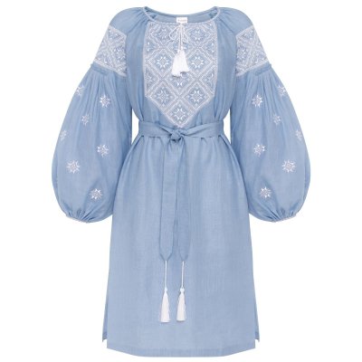 Сукня вишиванка Колос - Патріотична (блакитна) 54 Сукня вишиванка Колос - Патріотична (блакитна) 54