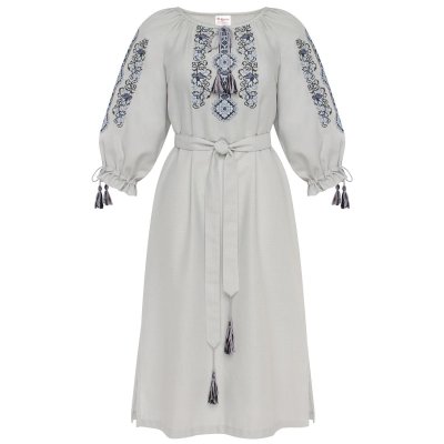 Сукня вишиванка Колос - Серпанок (сіра) 54 Сукня вишиванка Колос - Серпанок (сіра) 54