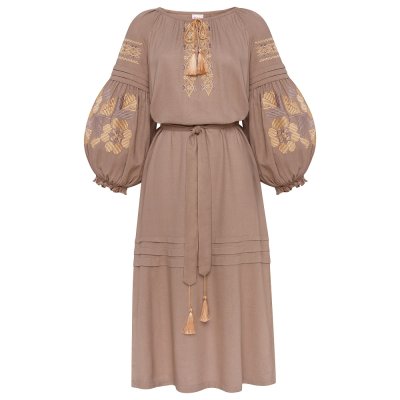 Сукня вишиванка Колос - Жоржина (коричнева) 50-52