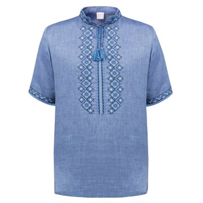 Вишиванка чоловіча Колос - Фірмова к/р (синій) 46 Вишиванка чоловіча Колос - Фірмова к/р (синій) 46