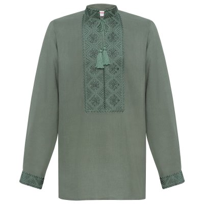 Вишиванка чоловіча Колос - Традиція (оливкова) 60