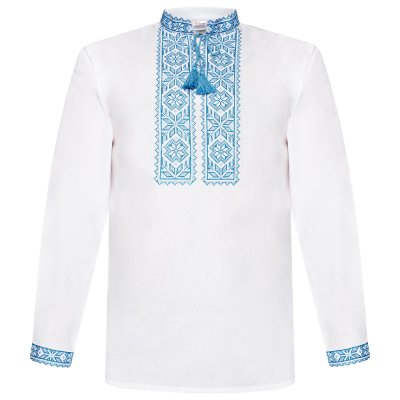 Вишиванка для хлопчика Колос - Оберіг (синя вишивка) 170 Вишиванка для хлопчика Колос - Оберіг (синя вишивка) 170