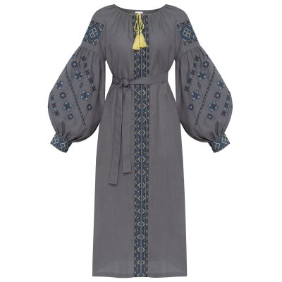 Сукня вишиванка Колос - Сокіл (сіра) 46 Сукня вишиванка Колос - Сокіл (сіра) 46