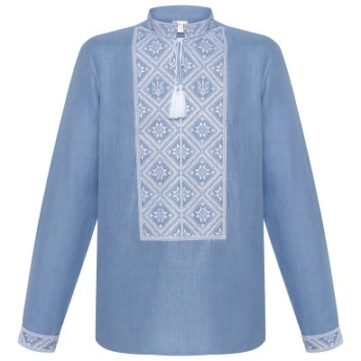 Вишиванка чоловіча Колос - Патріотична (блакитна) 52 Вишиванка чоловіча Колос - Патріотична (блакитна) 52