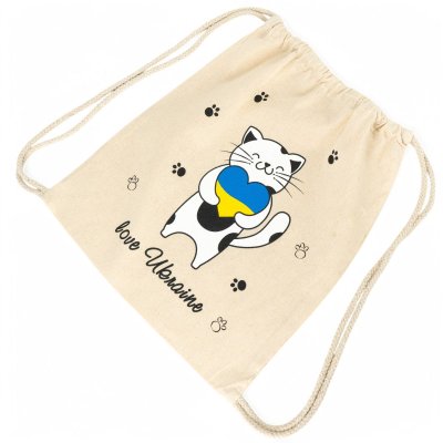 Бавовняний мішечок «Котик Love Ukraine»