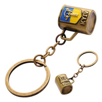 Брелок металевий – Кухоль (золото)