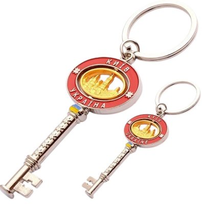 Брелок металевий – Києво-Печерська Лавра (ключ червоний, крутяшка)