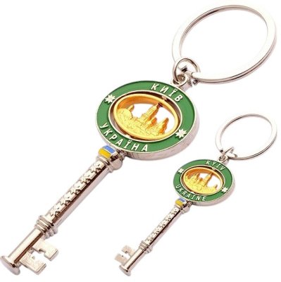 Брелок металевий – Києво-Печерська Лавра (ключ зелений, крутяшка)