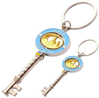 Брелок металевий – Києво-Печерська Лавра (ключ блакитний, крутяшка)