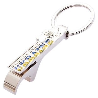 Брелок металевий (відкривачка) – Ukraine Карта (світле срібло)