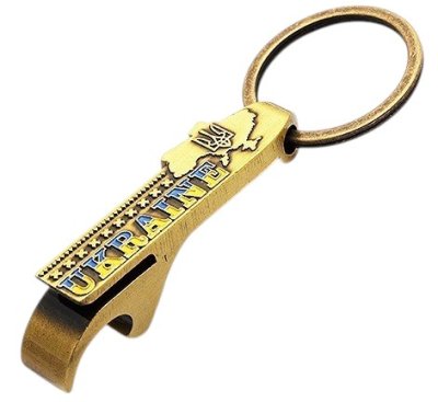 Брелок металевий (відкривачка) – Ukraine Карта (золото)