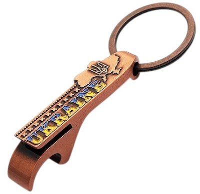 Брелок металевий (відкривачка) – Ukraine Карта (бронза)