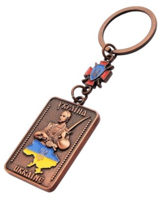 Брелок металевий – Оберіг з Богородицею з підвіскою (бронза)