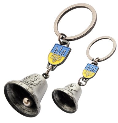 Брелок металевий – Дзвіночок із підвіскою (срібло)