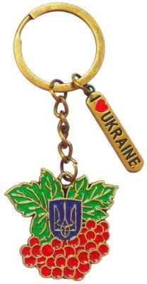 Брелок металевий – Калина з гербом (золото)