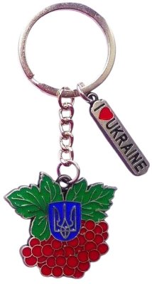 Брелок металевий – Калина з гербом (срібло)