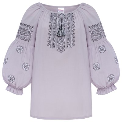 Вишиванка жіноча Колос - Витонченість (сіра) 56