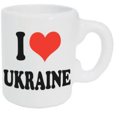 Керамічний магніт-кухлик I Love Ukraine